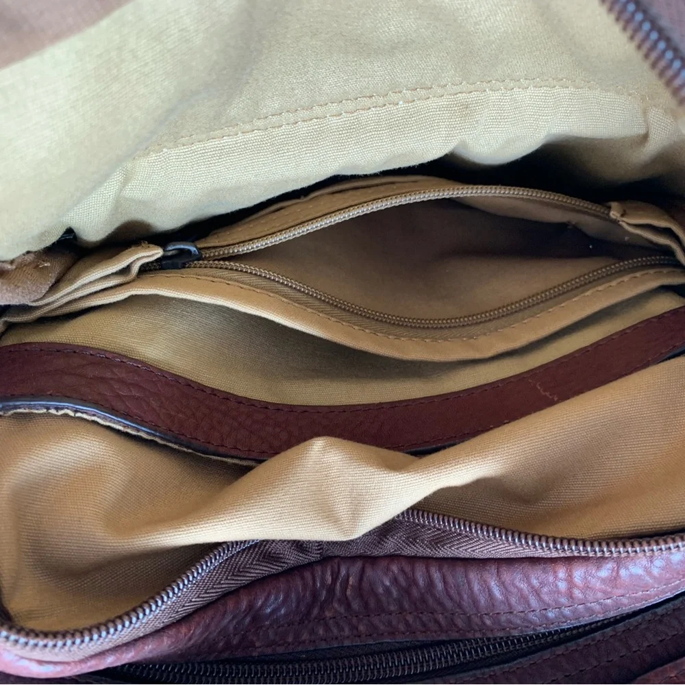 Vintage Duluth‎ Trading Lifetime Brown Leather Travel Messenger Crossbody Bag